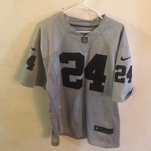 Stitched Black and grey lynch jersey